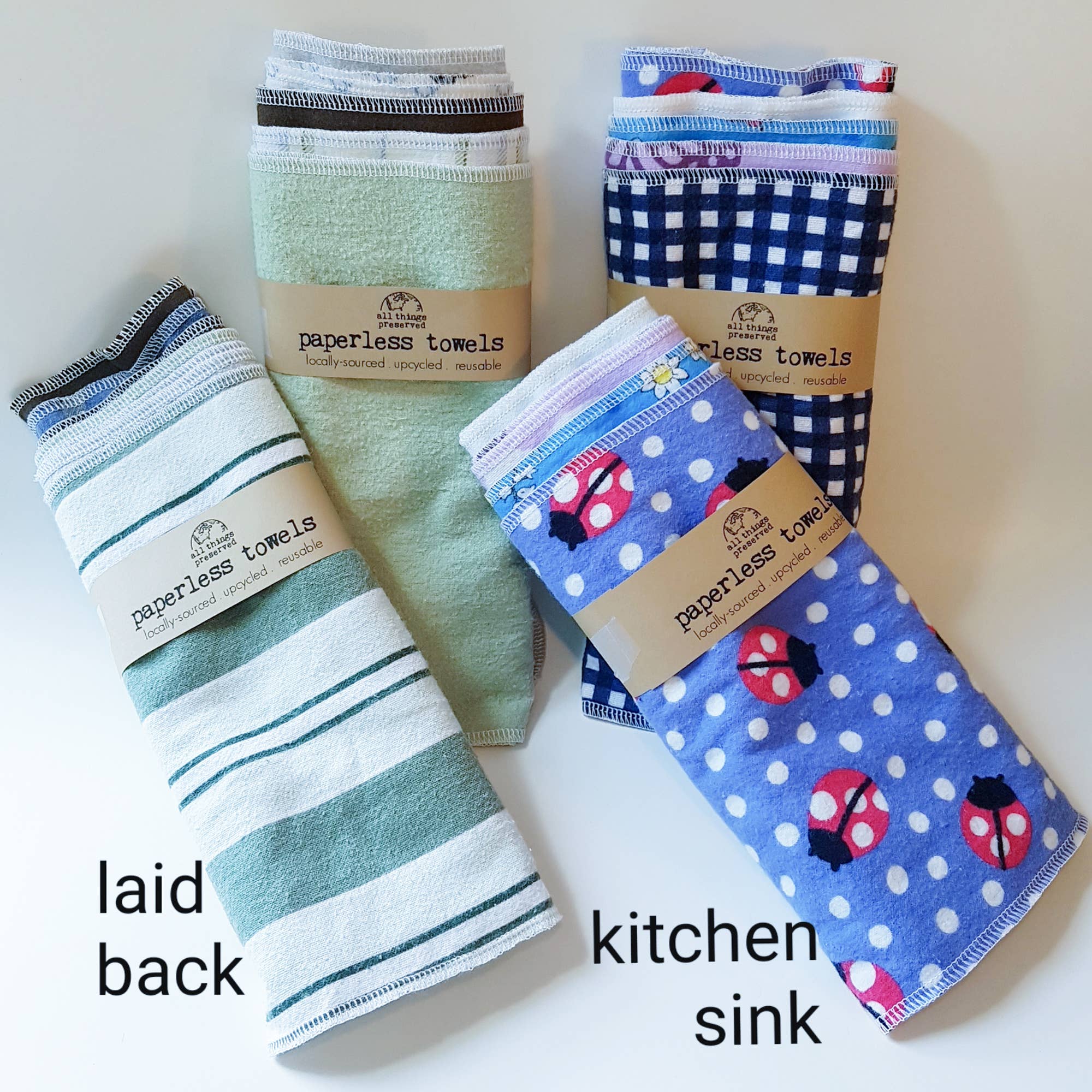 Non-paper towels, napkins, wash clothes -8 pack - Flannel